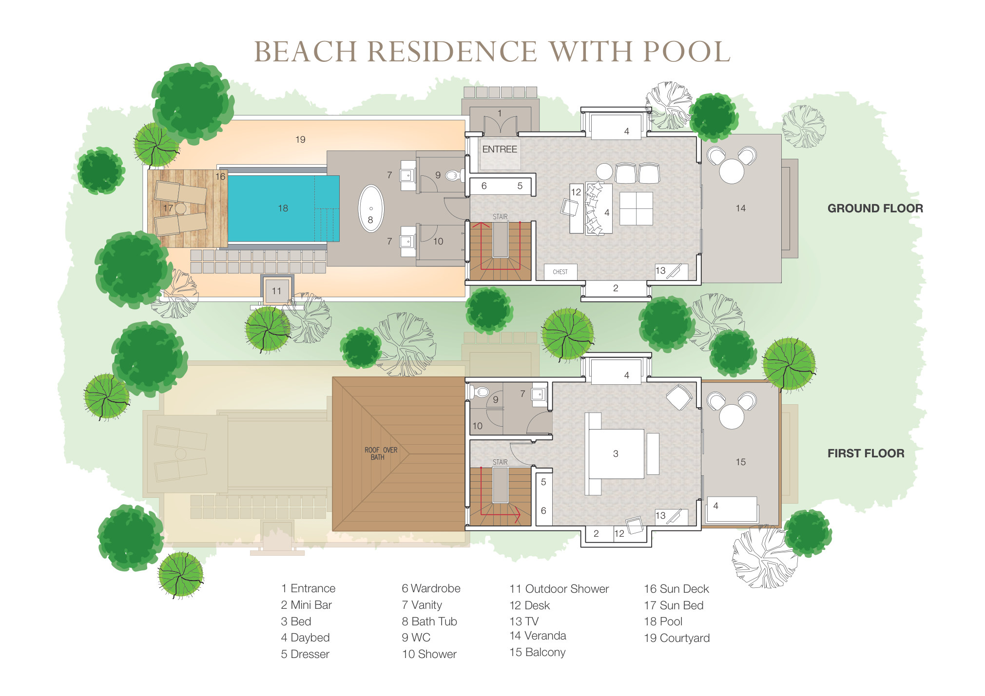 Beach Residence with Pool floor plan